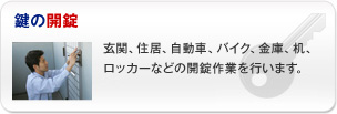 鍵の開錠